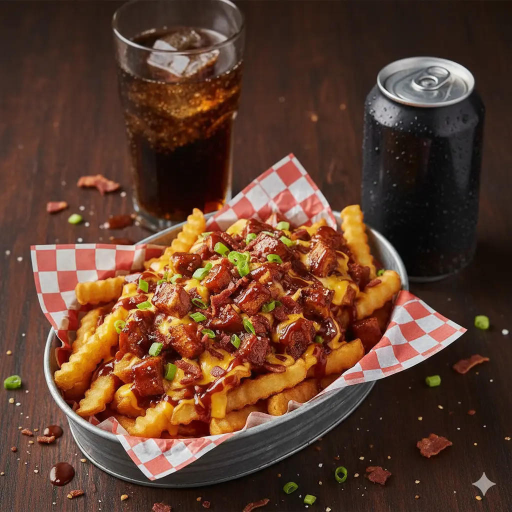 BBQ Loaded Fries with drink