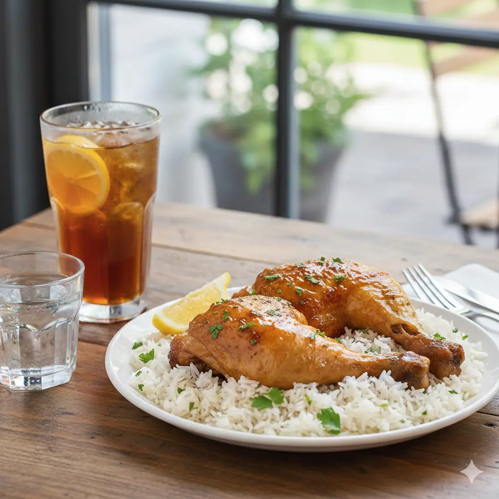 Chicken and Rice with Drink